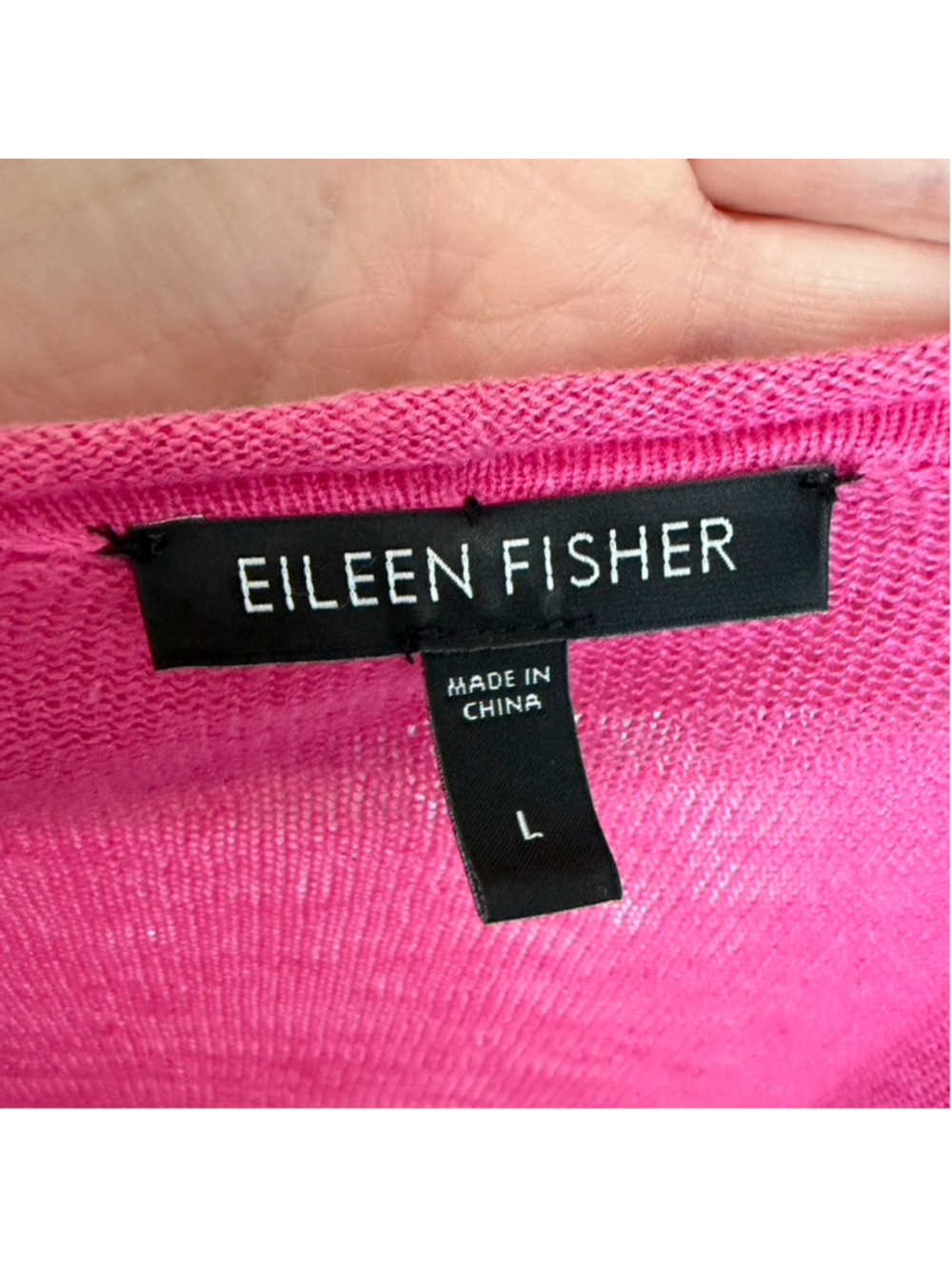 Eileen Fisher System Organic Linen Open Waterfall Drape Front Cardigan Size L - Picture 9 of 11